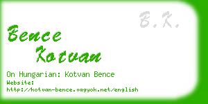 bence kotvan business card